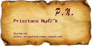 Prisztacs Nyék névjegykártya